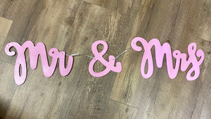 SMEG100-M Pink Mr & Mrs Banner