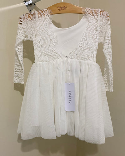CROW100-C White Flower Girl Dress. Size 5