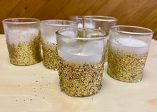 Load image into Gallery viewer, LOVE100-V 12 Gold Glitter Votive Cups