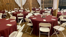 Load image into Gallery viewer, BECH100-A 120” Round, Burgundy Tablecloth