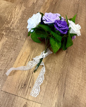 Load image into Gallery viewer, HENZ100-B Mini Purple &amp; White Bridesmaid Bouquet