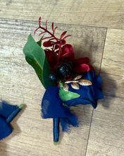 Load image into Gallery viewer, MCNE100-H Navy Blue &amp; Burgundy Boutonnière