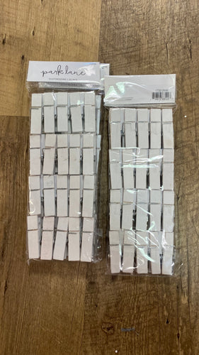 CASS100-T White, Wood Clothespins