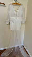 Load image into Gallery viewer, SMEG100-CK Short White Dress, Sheer Sleeves. Size L/XL