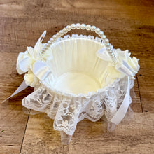Load image into Gallery viewer, YINGLING-F Ivory &amp; Pearl Flower Girl Basket