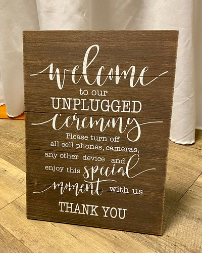 DAWS100-J Unplugged Ceremony Sign