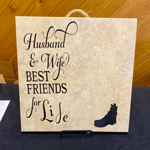 Load image into Gallery viewer, BEAN100-I “Husband &amp; Wife…” Tile Plaque