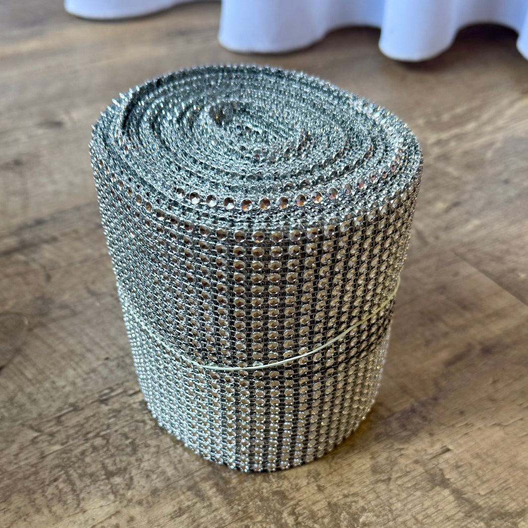 MCCO300-D Silver Rhinestone Wrap Ribbon