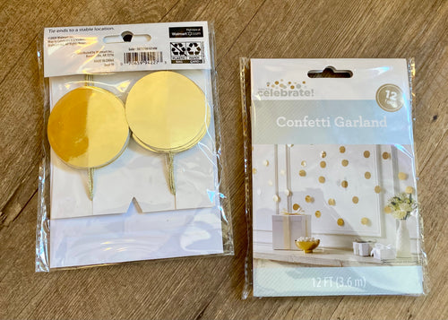 MATT100-H Gold Circle String Banner