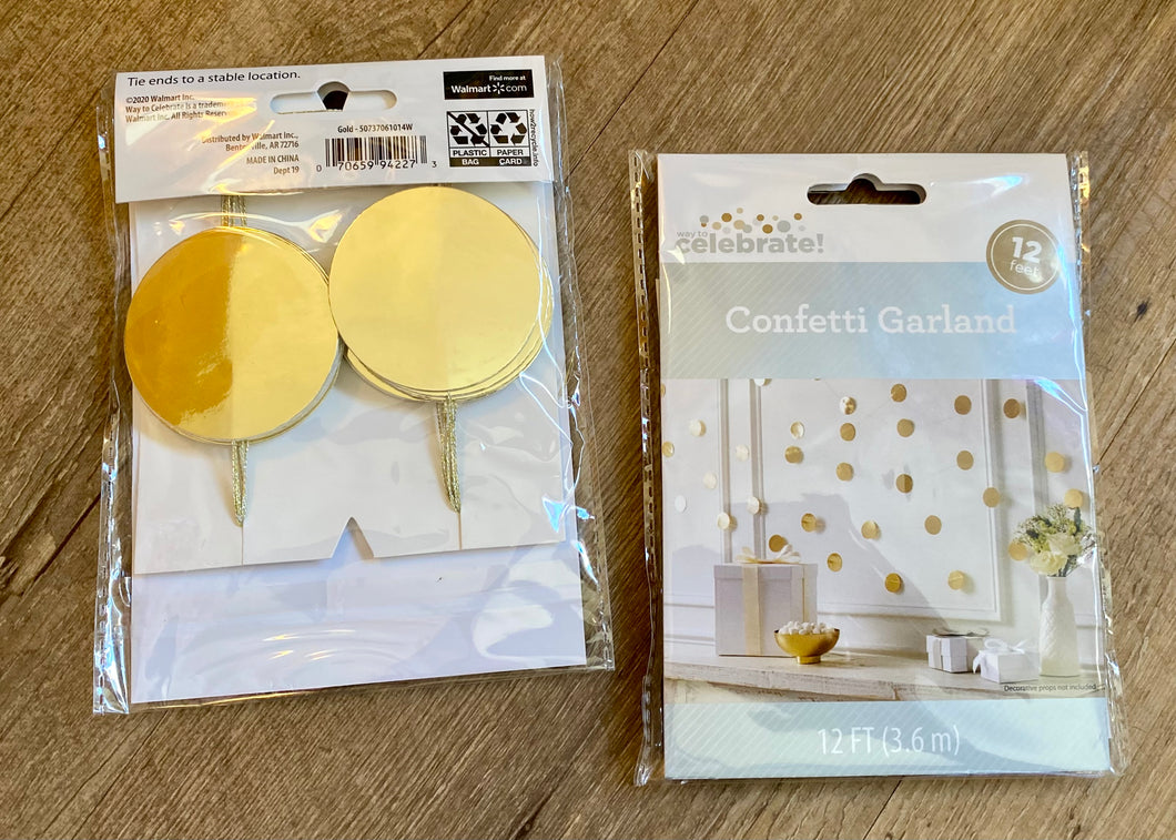 MATT100-H Gold Circle String Banner