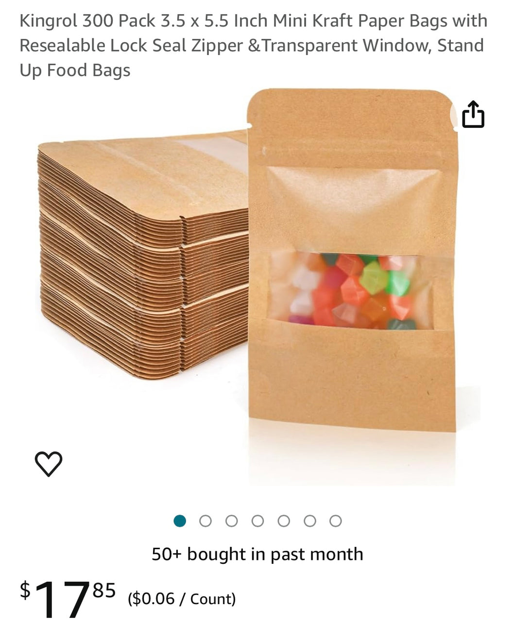 THOM500-O Brown Paper Dessert Bags