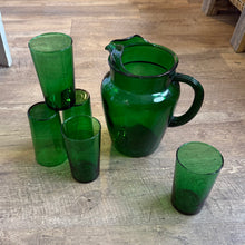Load image into Gallery viewer, BROWN-B Green Pitcher &amp; 5 Glass Set