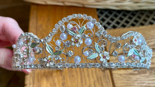 NOEL100-C Floral Tiara Headpiece