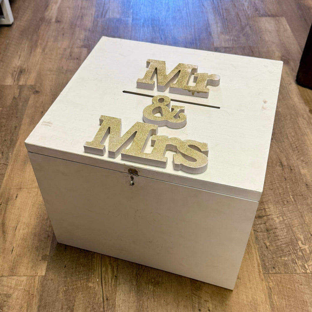 FLIC100-C Large, White Wood Card Box