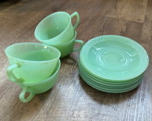 Load image into Gallery viewer, BROWN-A Green Milk Glass Set