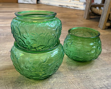Load image into Gallery viewer, BROWN-F Green Glass Vase/Candle Holder