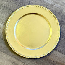 Load image into Gallery viewer, BAIL100-A Gold Charger Plate - “Rope” Trim