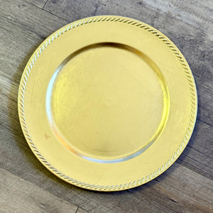 BAIL100-A Gold Charger Plate - “Rope” Trim