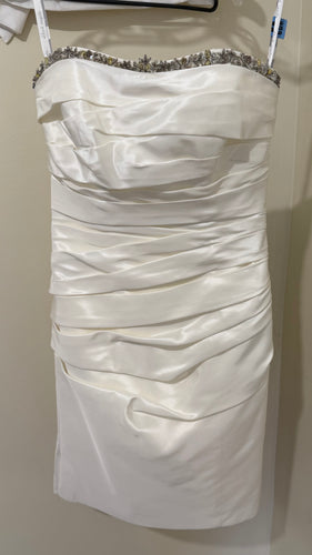 WILS300-D Strapless, Ivory Short Gown. Size 6