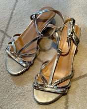 Load image into Gallery viewer, LYNN100-F Silver Sandal, Strappy Wedge. Size 8