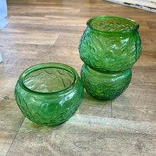 Load image into Gallery viewer, BROWN-F Green Glass Vase/Candle Holder