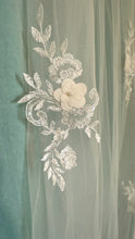 Load image into Gallery viewer, ALTS-H 60” Ivory Veil, Appliqué Trim. NWT