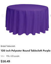 Load image into Gallery viewer, SEIGH-A 120” Round, Purple Tablecloth