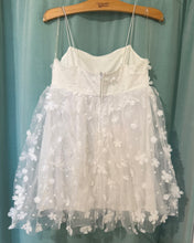 Load image into Gallery viewer, MYER300-C White Floral, Babydoll Dress. Size XS