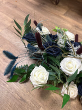 Load image into Gallery viewer, WILSON-E Navy Blue &amp; White Floral Arch Swag
