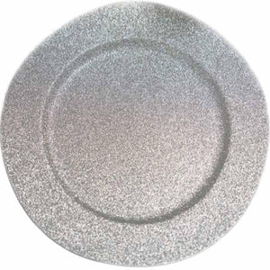 ALIJ-C Silver Glitter Charger Plate