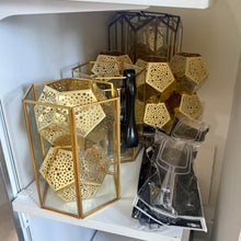 Load image into Gallery viewer, REES100-DN Gold Terrarium Candle Holder