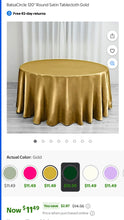 Load image into Gallery viewer, MCAN100-B 120” Round Gold, Satin Tablecloth