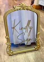 Load image into Gallery viewer, SMEG100-BS “Kindly Sign” Gold Mirror