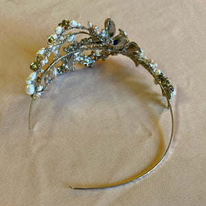LEME100-A Pearl/Rhinestones Bridal Headpiece