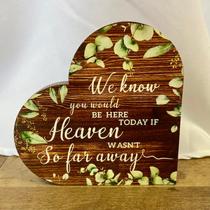 SHIM100-Q Wood “Heaven” Heart-Shaped Sign