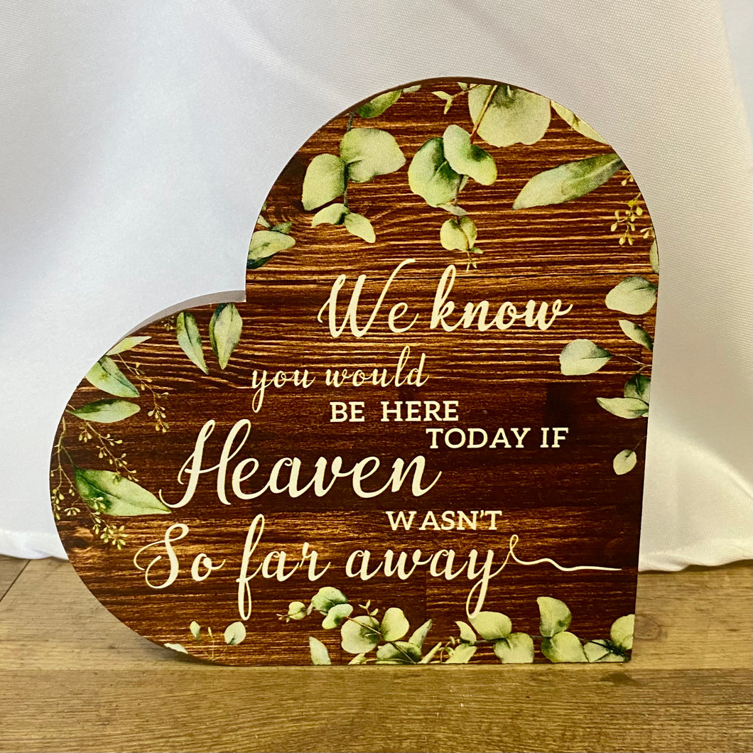 SHIM100-Q Wood “Heaven” Heart-Shaped Sign