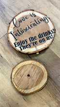 Load image into Gallery viewer, SMEG100-BV Wooden “love is intoxicating/drinks on us” Stand