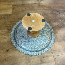 Load image into Gallery viewer, JUBAS-F Galvanized &amp; Wood Cake Stand