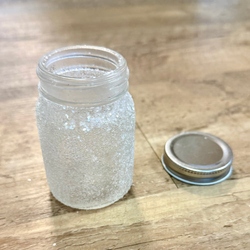 FEAT200-C Mini, Frosted Mason Jar Centerpieces