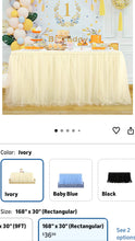 Load image into Gallery viewer, BECH100-F Ivory Tulle Table Skirts