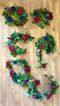 Load image into Gallery viewer, SMEG100-AV Burgundy &amp; Navy Blue Swag/Floral Ring
