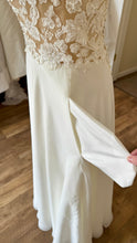 Load image into Gallery viewer, NESTOR-A Ivory Appliqué, Chiffon Gown with Pockets. Size 8P