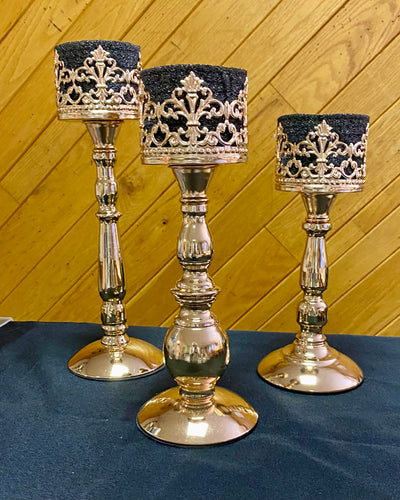 PHIL100-C Gold Candle Holders