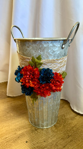 FLIC100-A Fall/Burlap 16” Galvanized Bucket