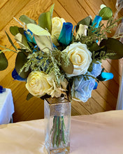 Load image into Gallery viewer, K&amp;K-AS Dusty Blue Bouquet &amp; Pocket Boutonnière