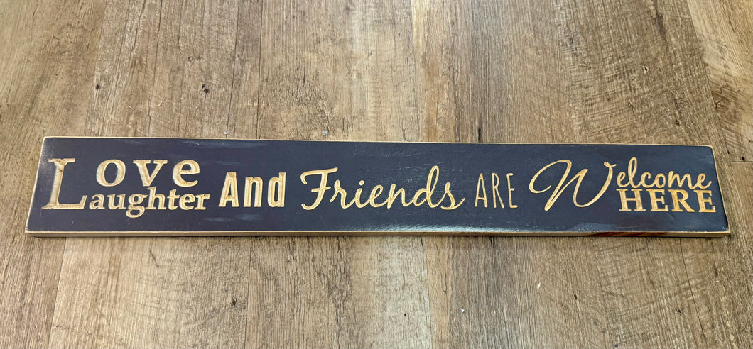 REES100-AK “…Friends are welcome here” Wood Sign