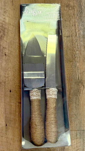 SMEG100-W Burlap Cake Cutting Set