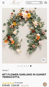 HIPP100-B Ivory/Mauve/Orange Garland
