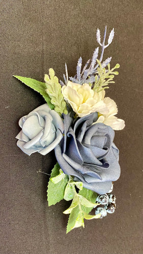SMEG100-AC Slate & Dusty Blue Boutonnière