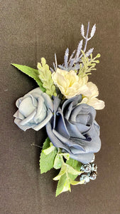 SMEG100-AC Slate & Dusty Blue Boutonnière